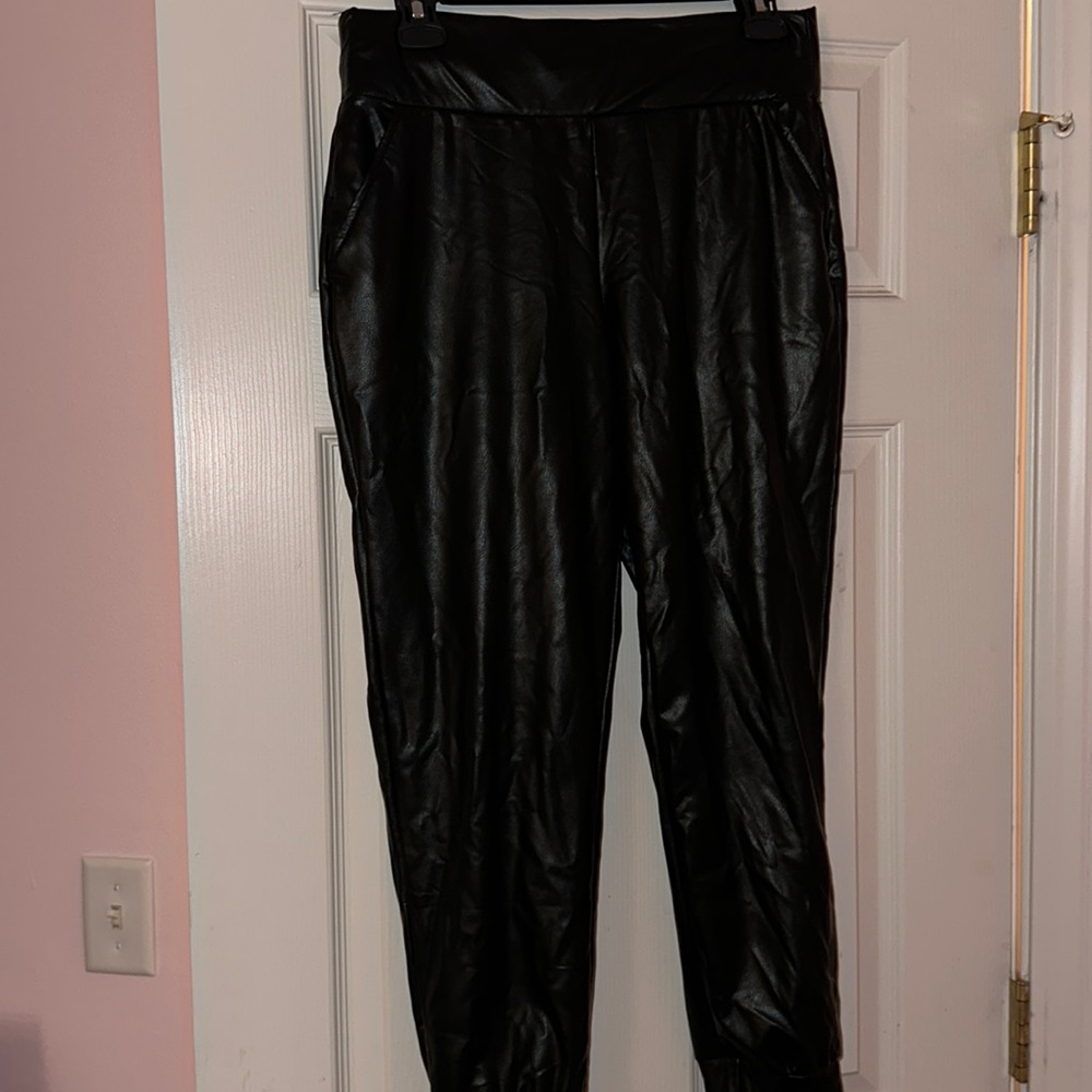 Black leather pants